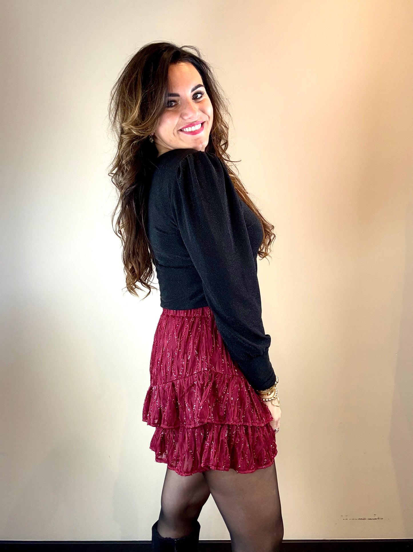 Rok-broekje BEATRIZ bordeaux rood