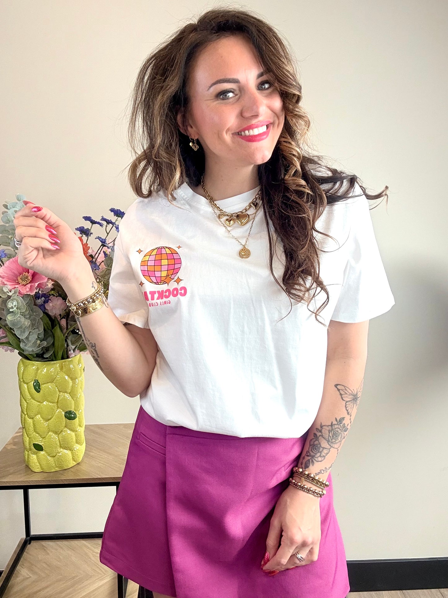 Trendy kort broekje fuchsia