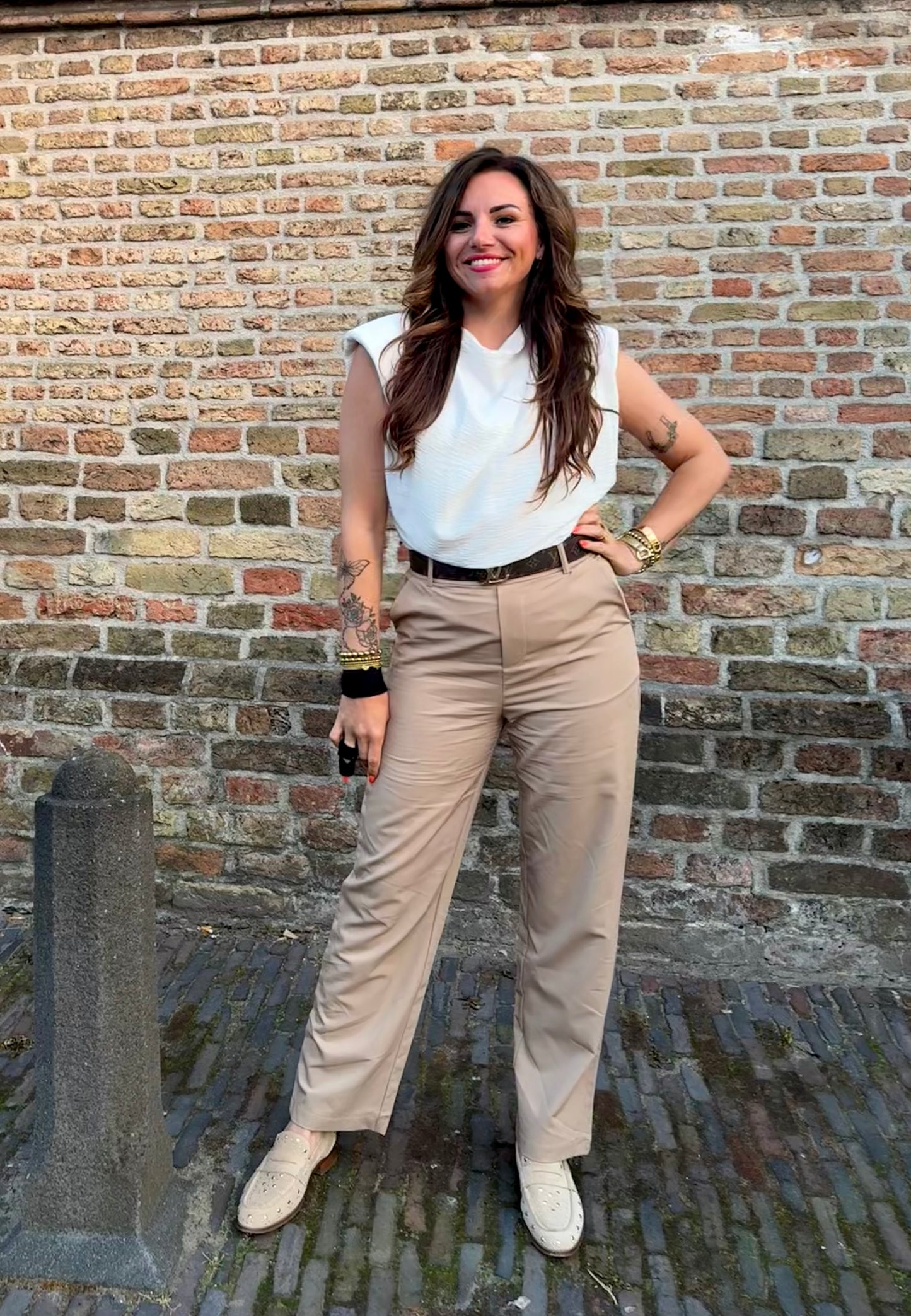 Jumpsuit CHIQUE beige-wit