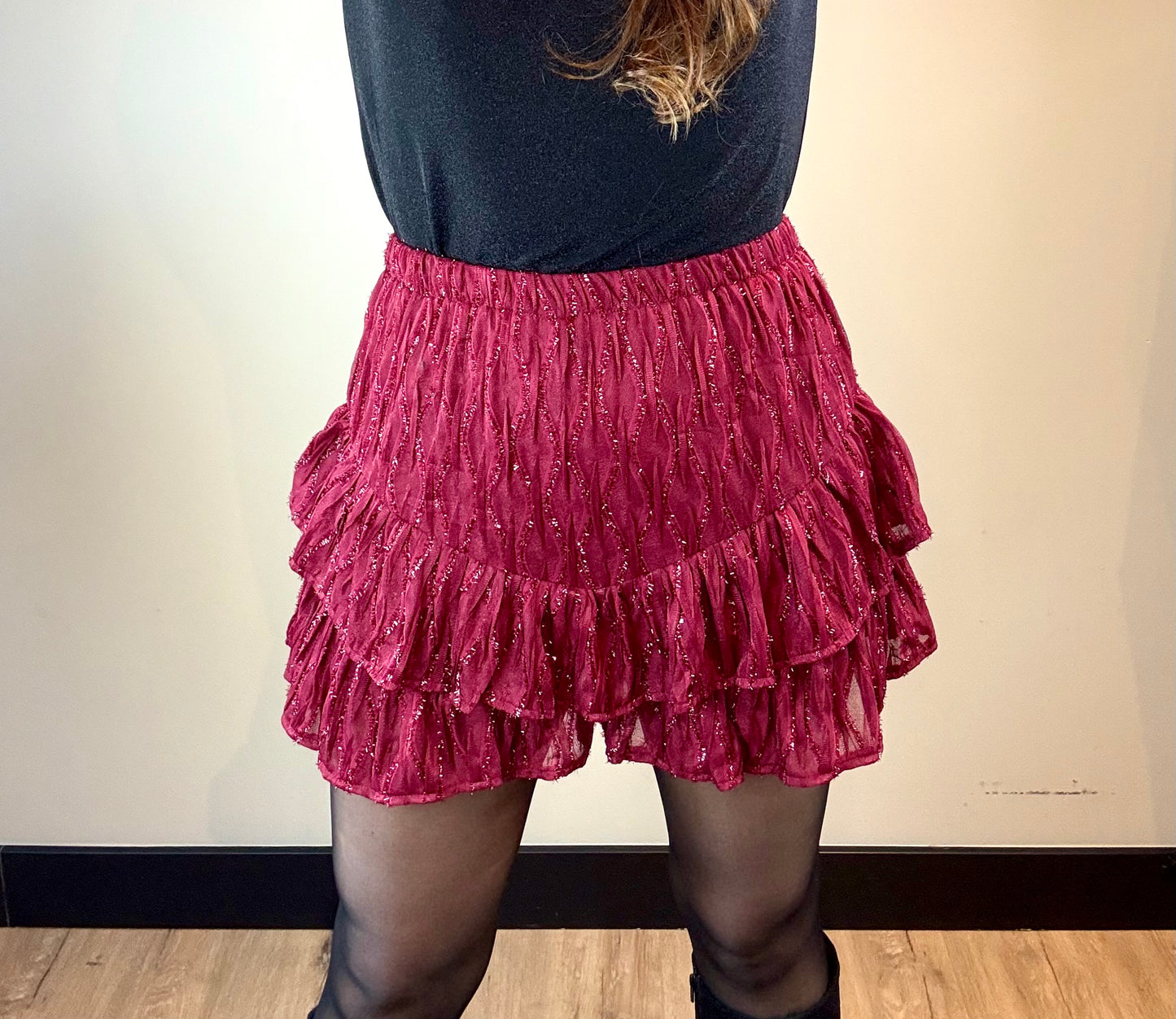 Rok-broekje BEATRIZ bordeaux rood