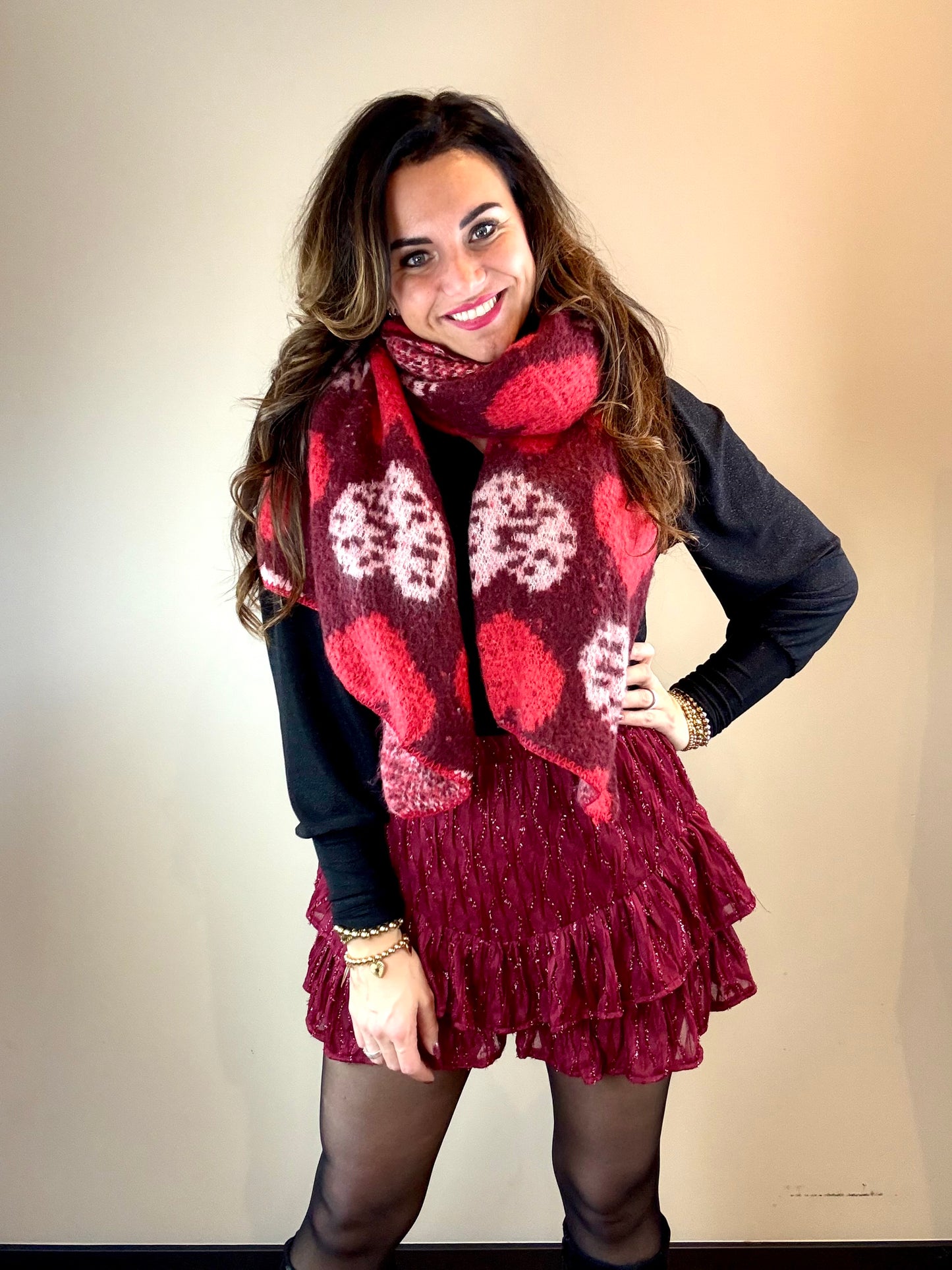 Rok-broekje BEATRIZ bordeaux rood
