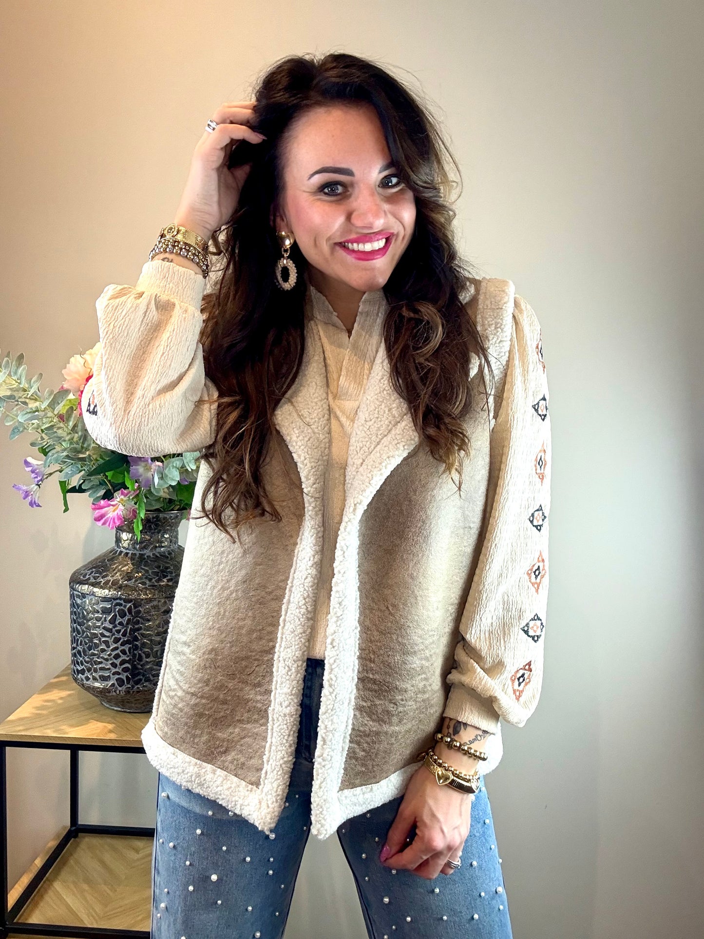 Gilet LAMMY kort beige