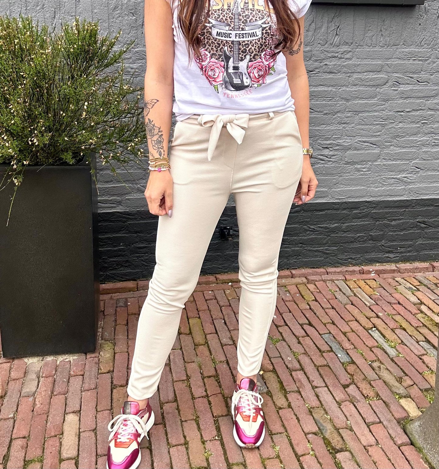 Broek WAFEL jolien beige