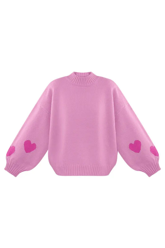Trui Comfort Heart Knit - roze