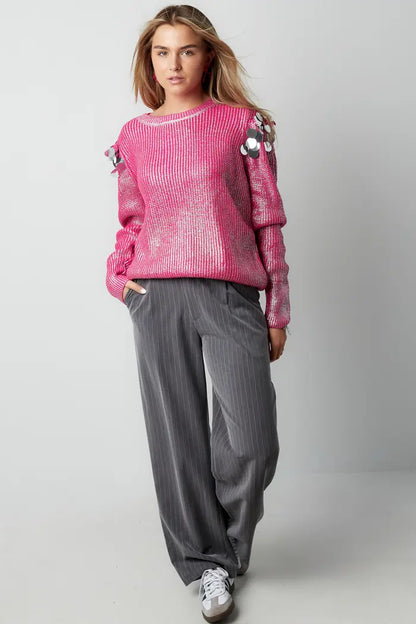 Trui SEQUIN sparkle roze