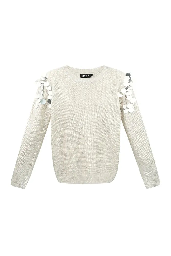 Trui SEQUIN sparkle beige-zilver