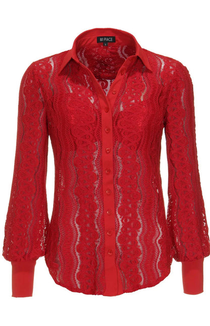 Travel blouse dark red 202352