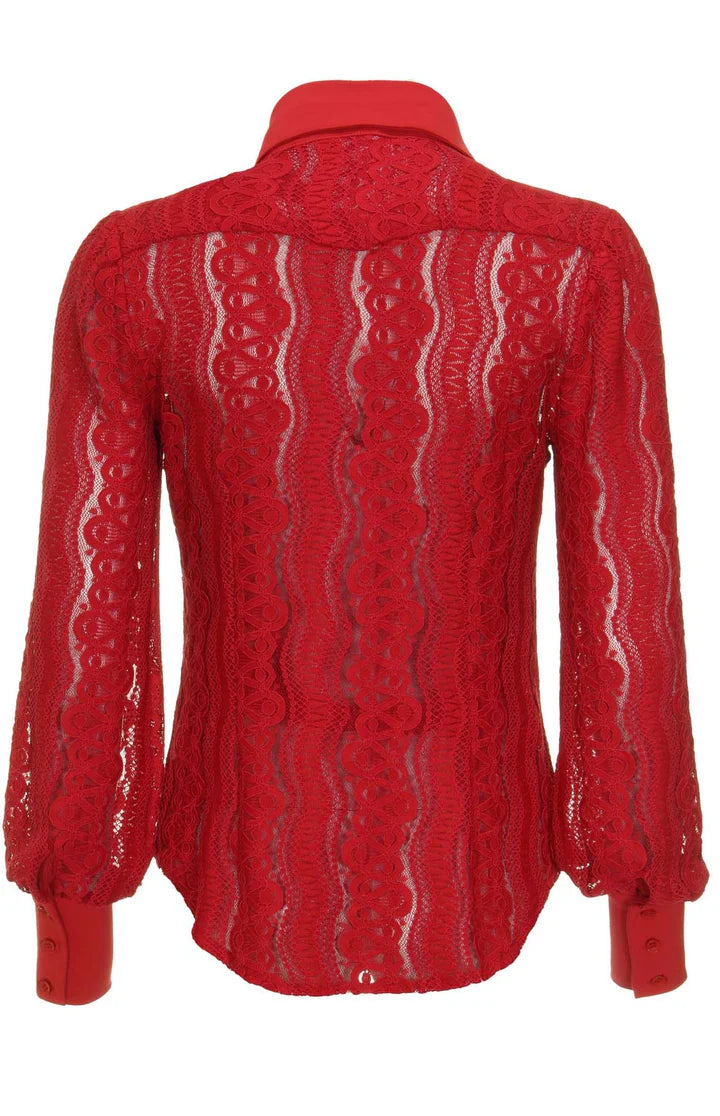 Travel blouse dark red 202352