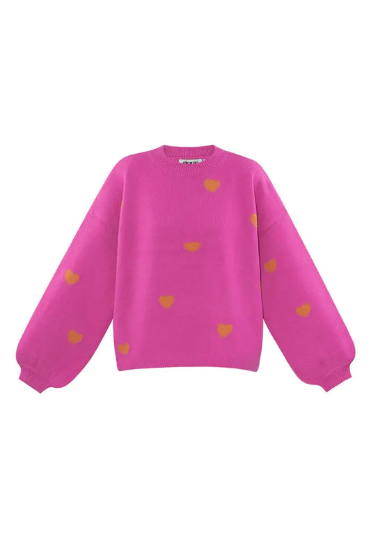 Trui Heartfelt Hugs  - fuchsia