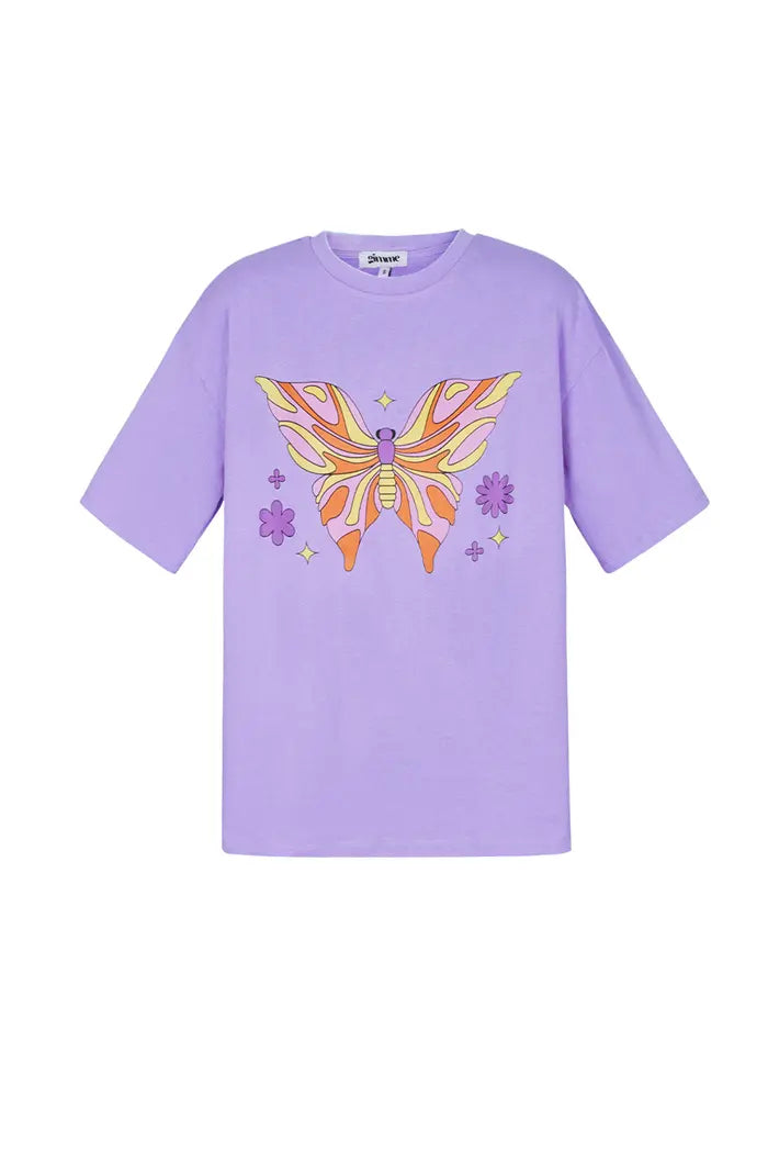 T-shirt vlinder - paars