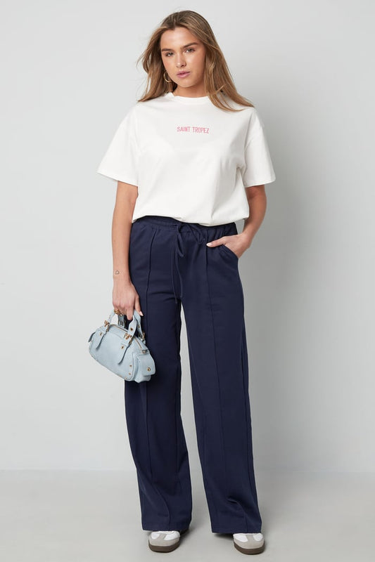 Comfy broek TESKA d.blauw