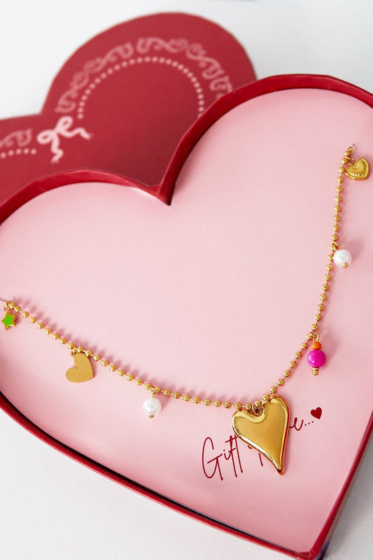 Gift of love Stainless steel Ketting - Goud kleur