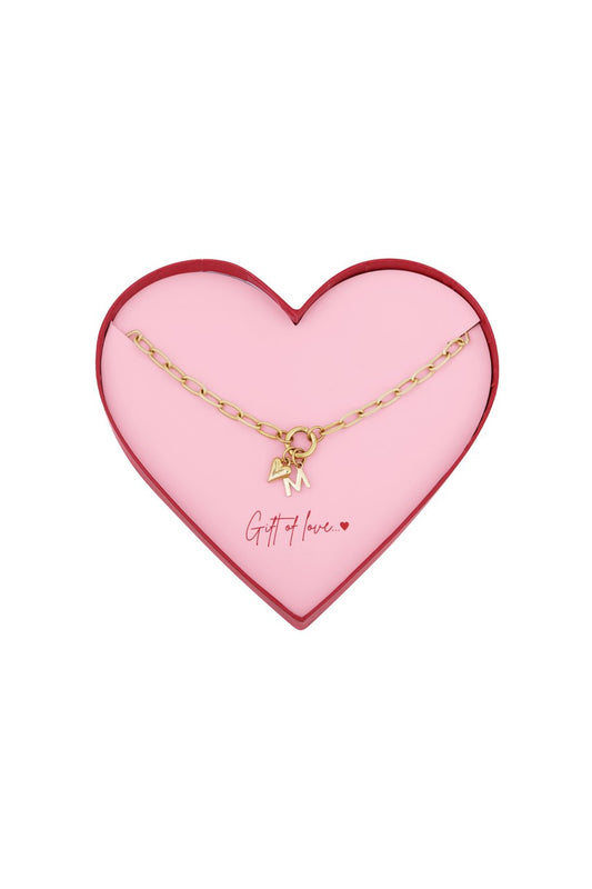 Gift of love Stainless steel Ketting M - Goud kleur