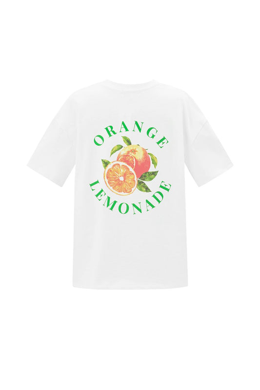 T-shirt oranje limonade - wit