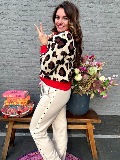 Vest LEOPARD beige-rood - mommy