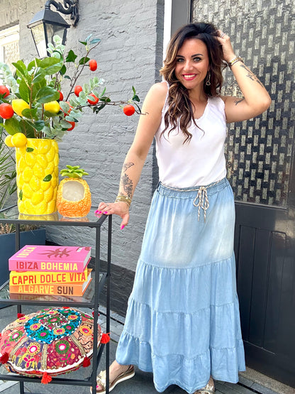 Lange denim ROK sas