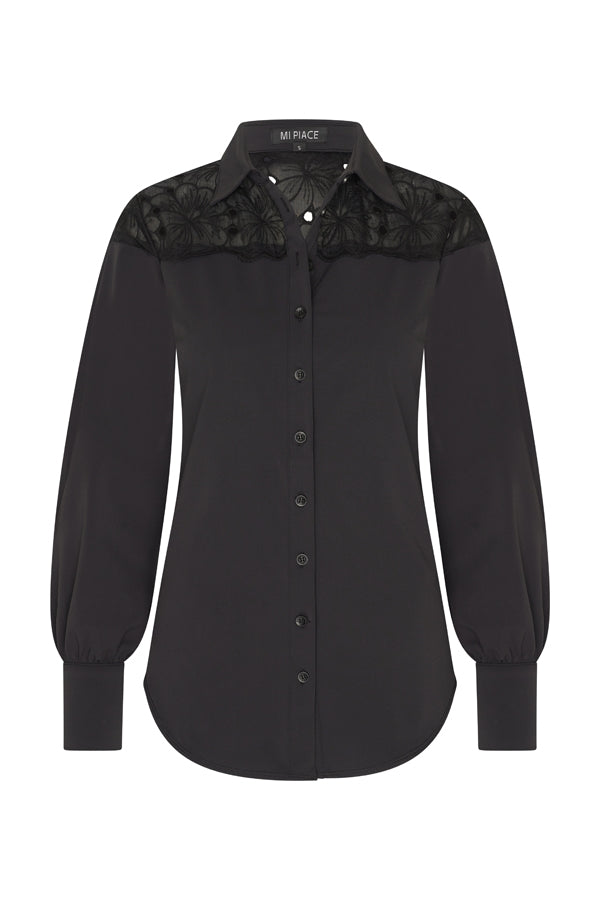 Travel blouse black 202435