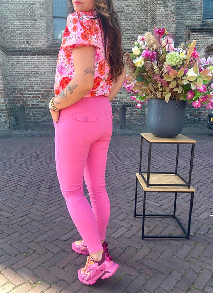 Broek SKINNY - barbie pink