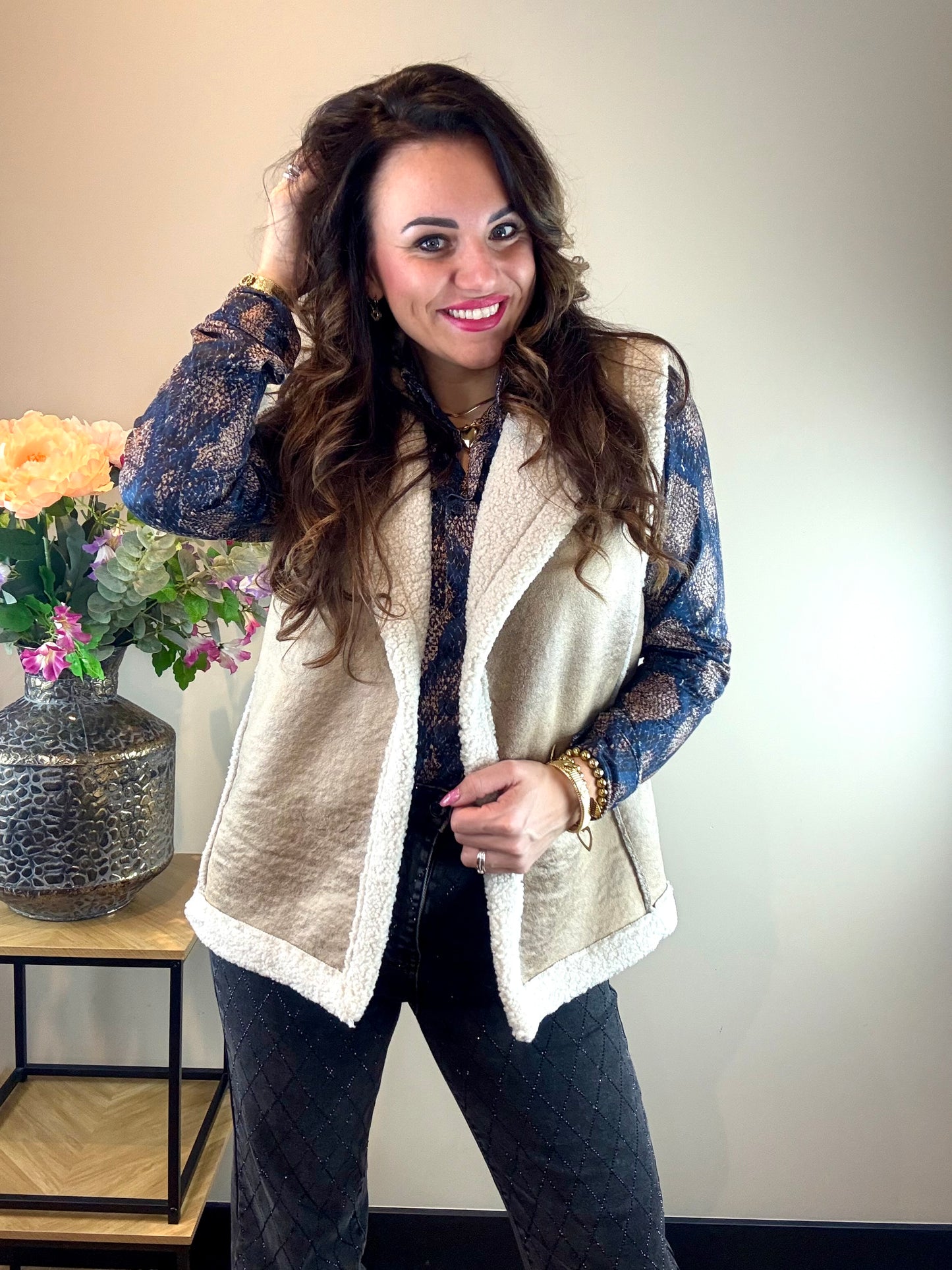 Gilet LAMMY kort beige