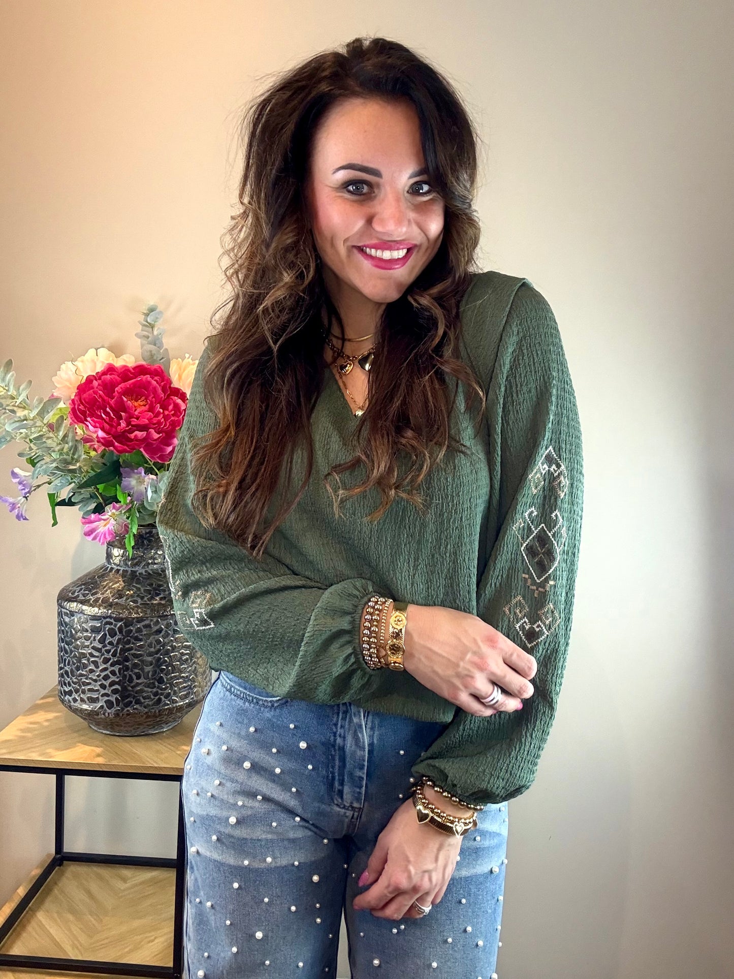 Blouse MOFIEN army groen