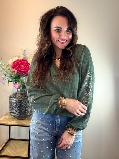 Blouse MOFIEN army groen