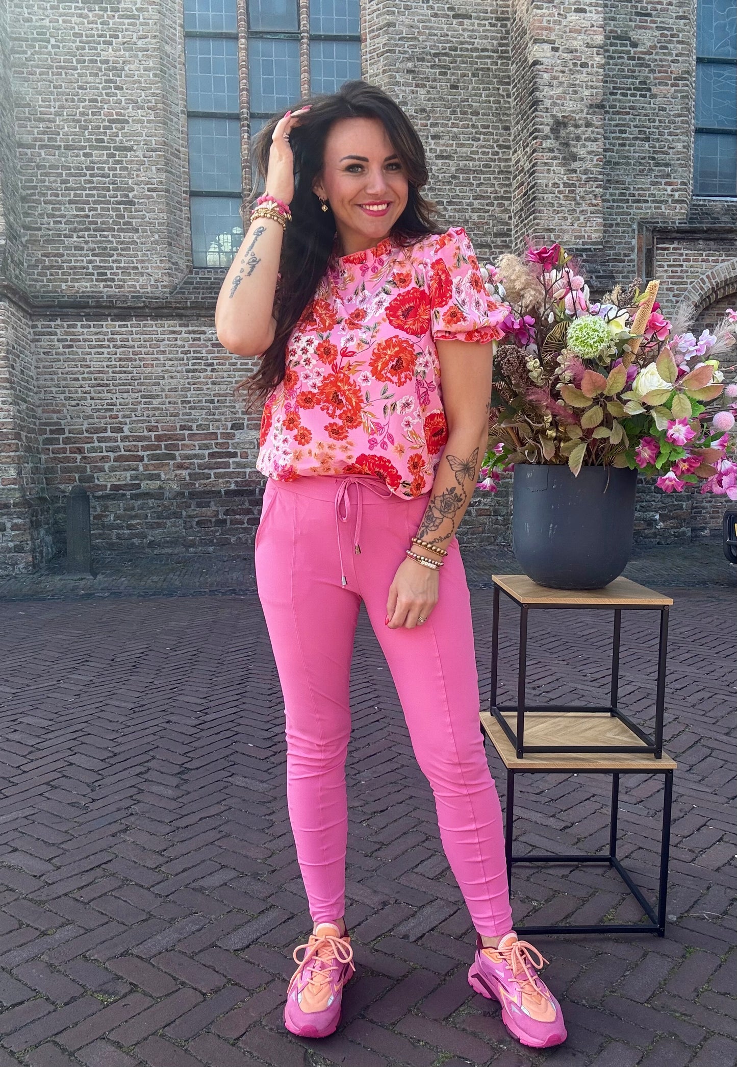 Broek SKINNY - barbie pink