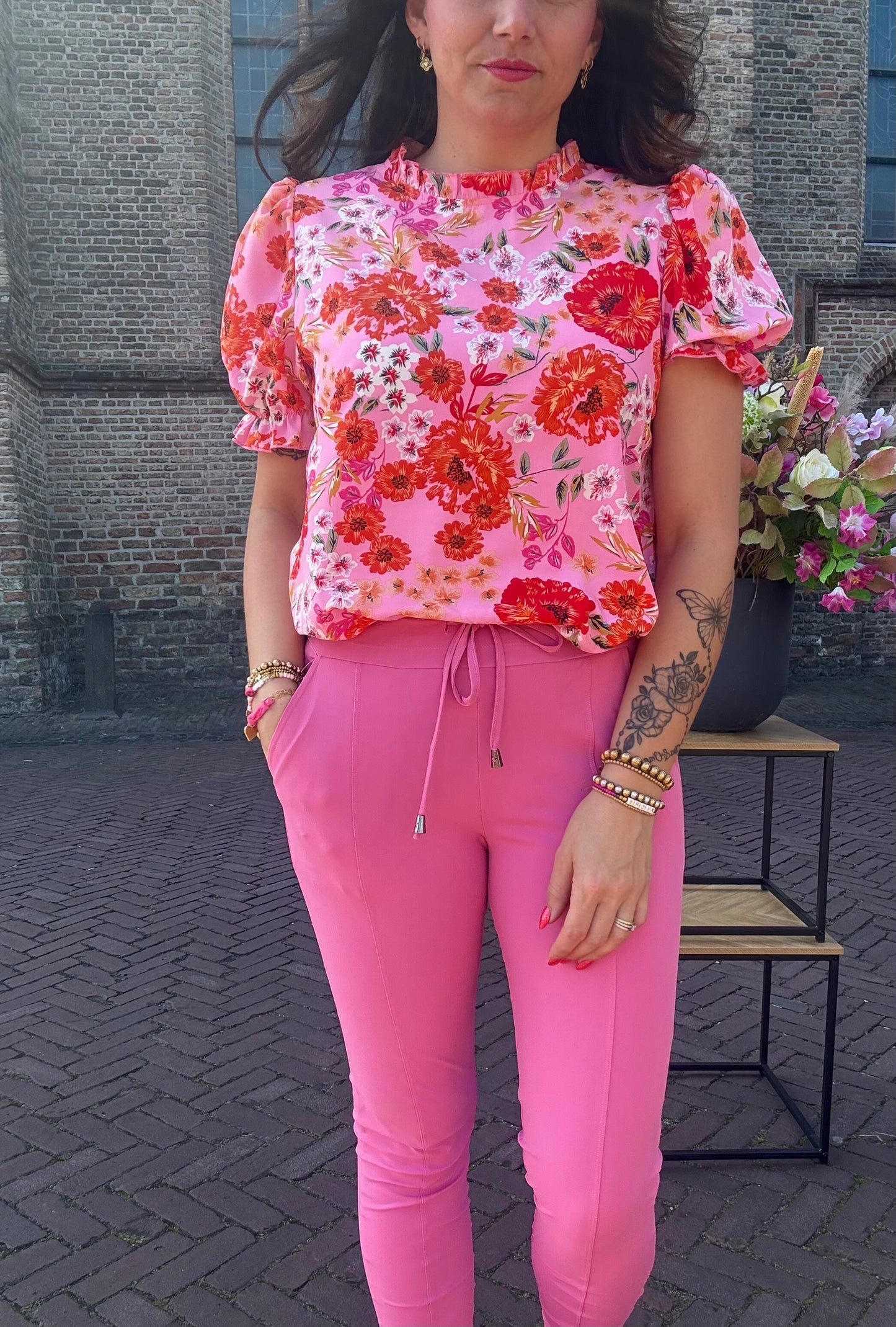 Broek SKINNY - barbie pink