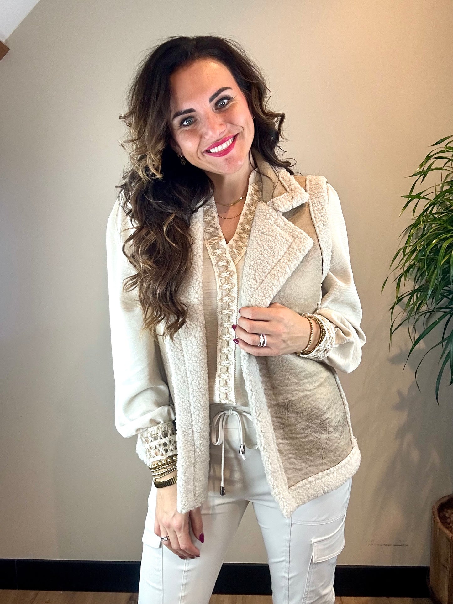 Gilet LAMMY kort beige