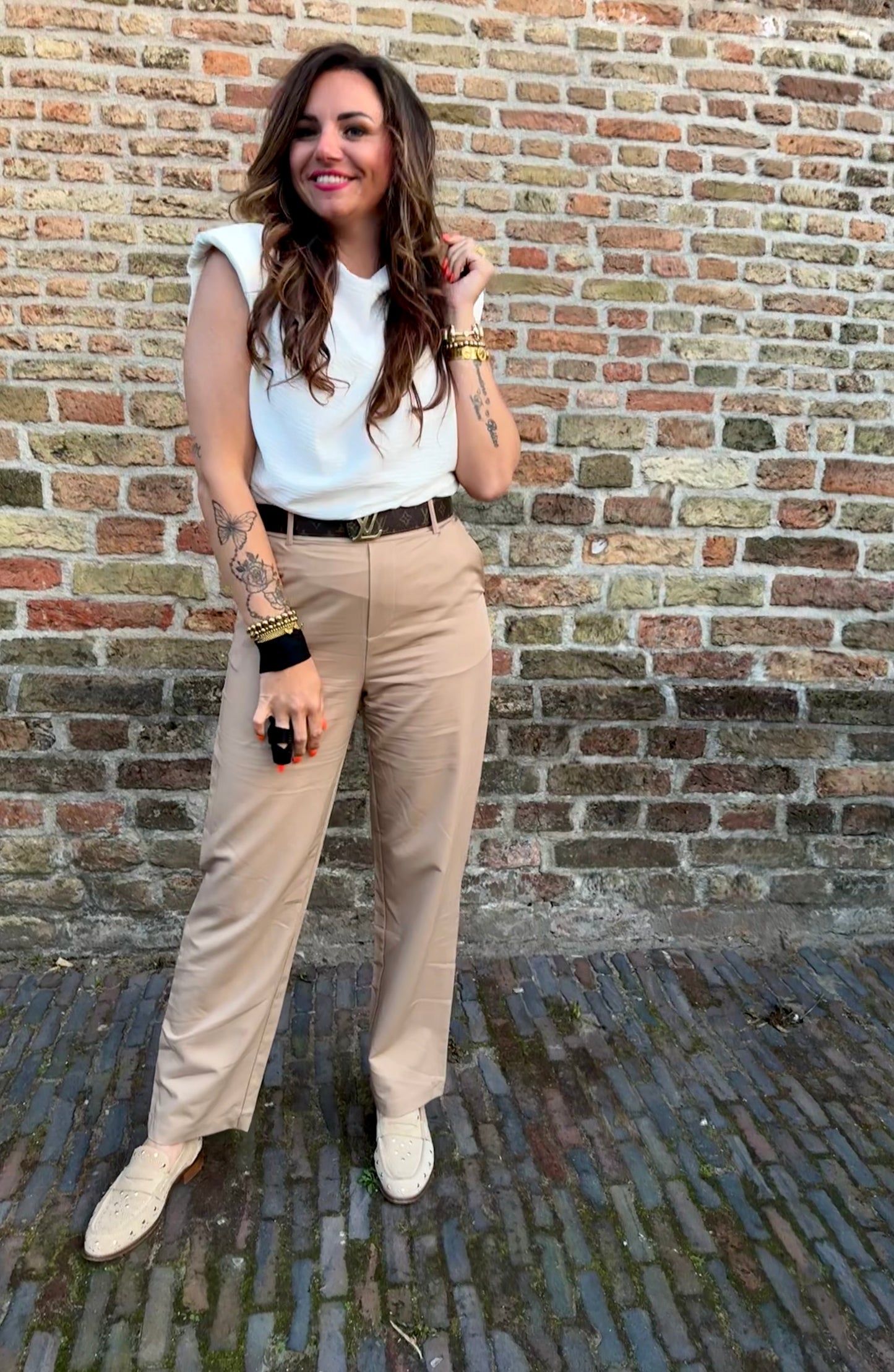 Jumpsuit CHIQUE beige-wit