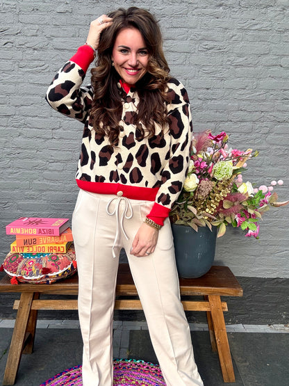 Vest LEOPARD beige-rood - mommy