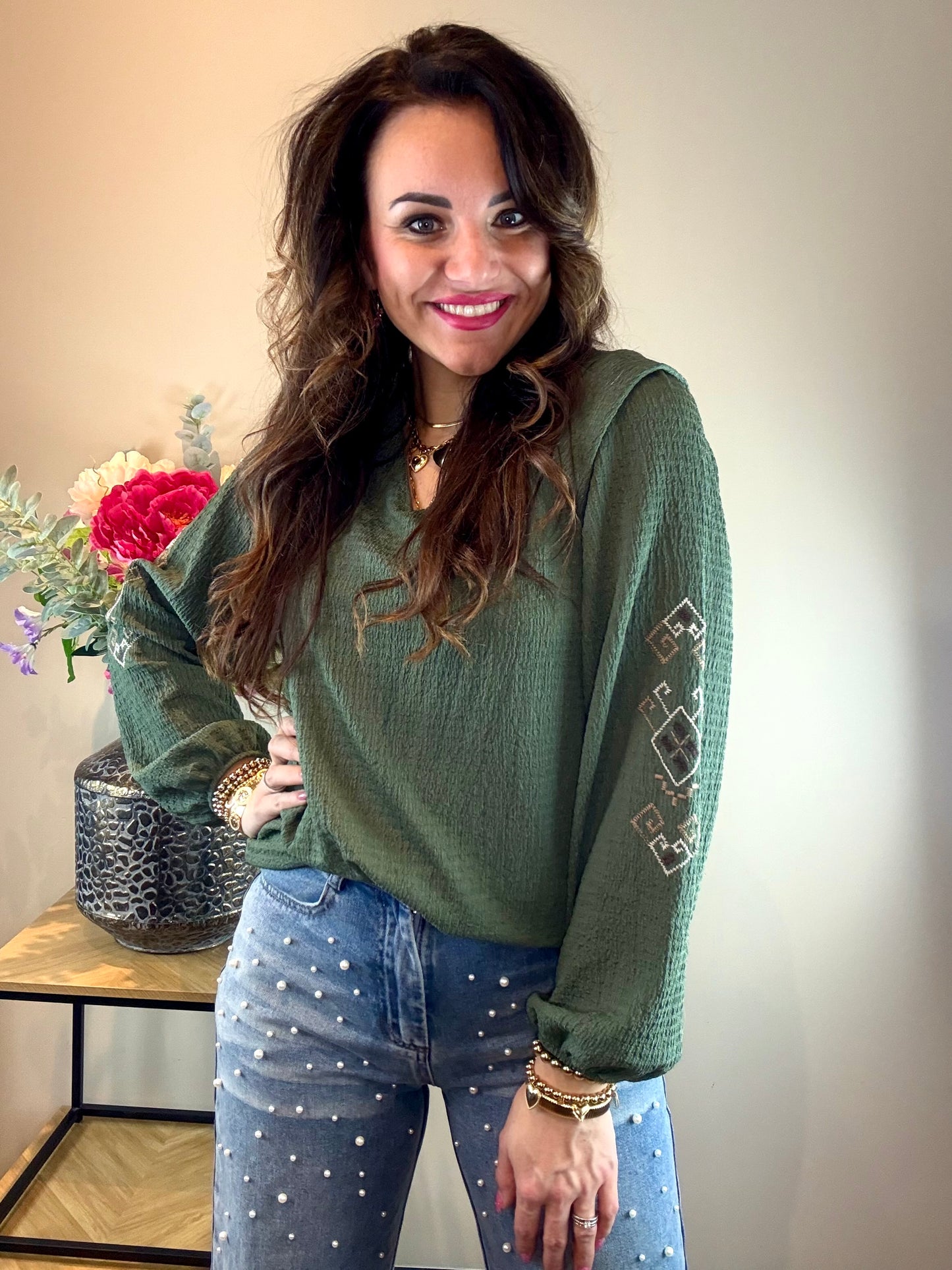Blouse MOFIEN army groen