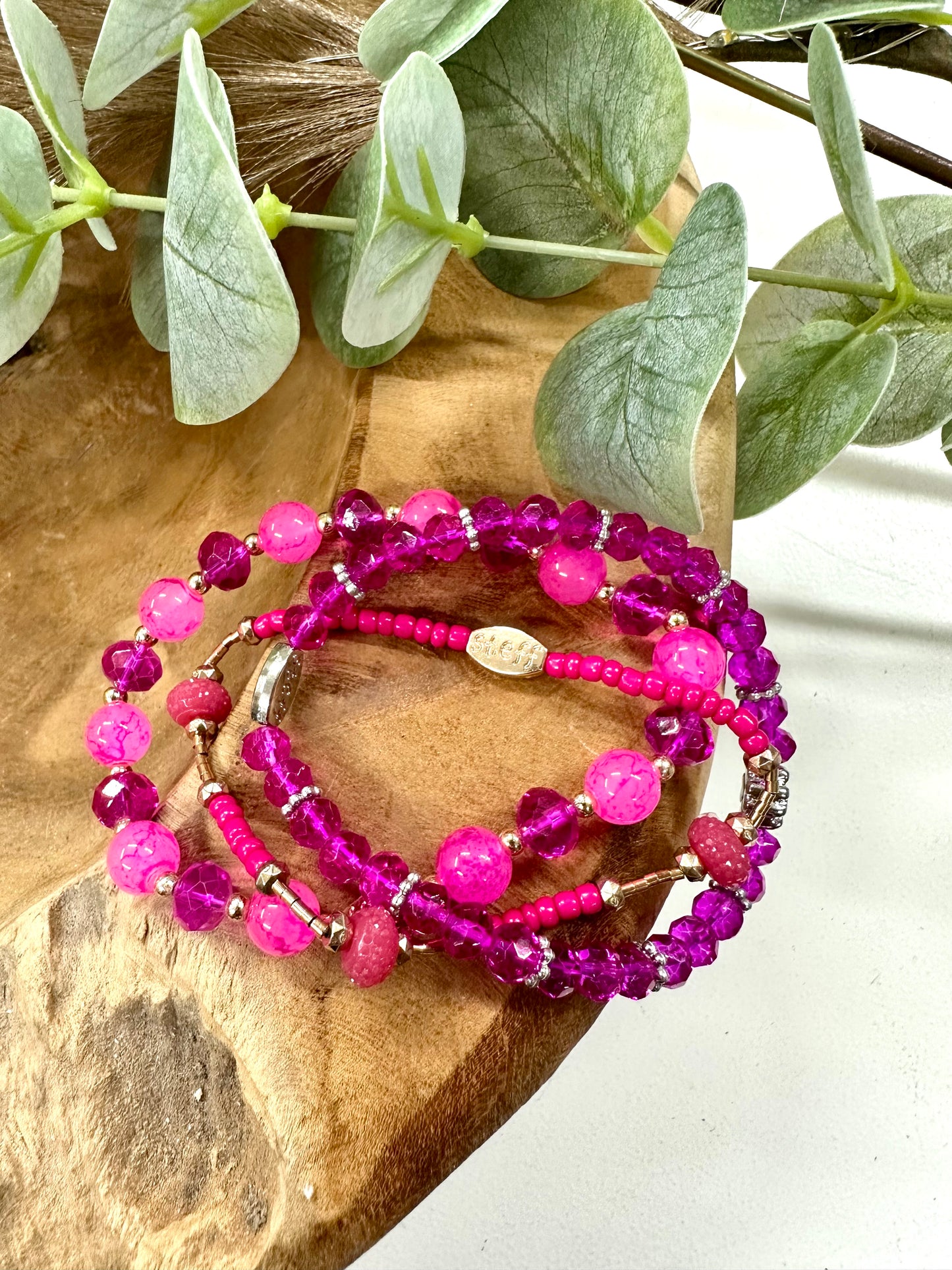 Armbanden set roze-goud