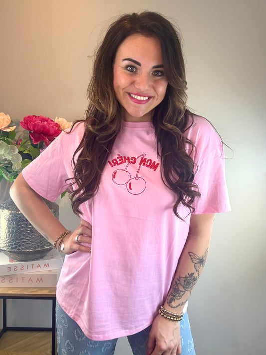 T-Shirt Mon Chéri - roze