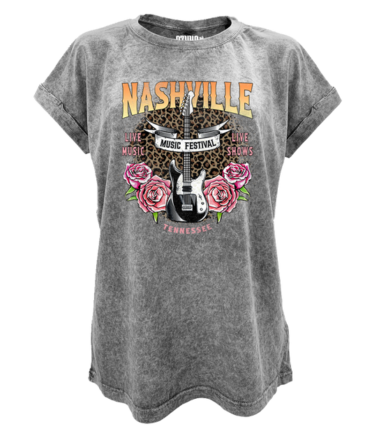 Shirt  Nashville  acid wash light grey