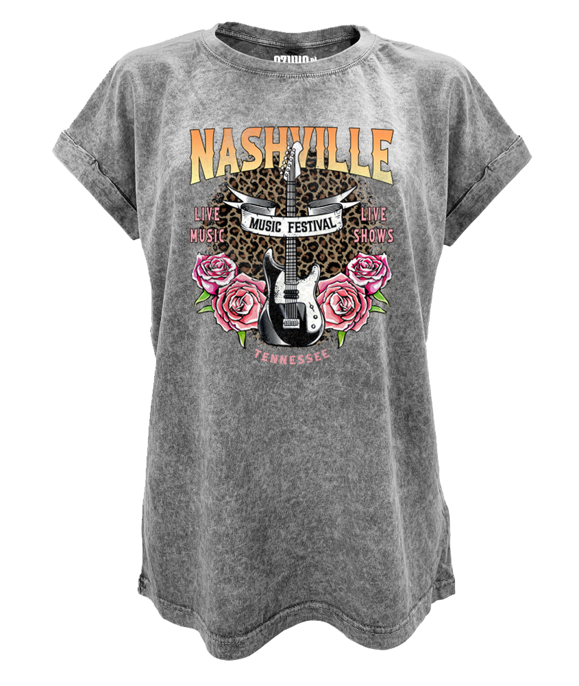 Shirt  Nashville  acid wash light grey
