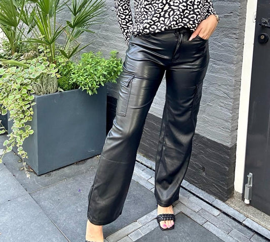 Cargo broek leather 