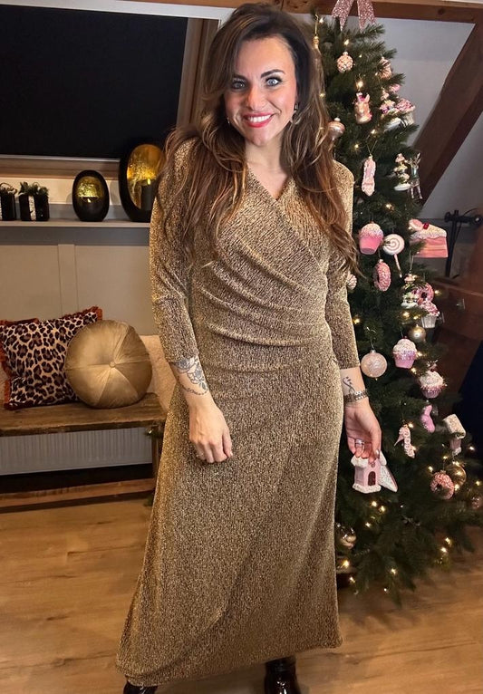 Lange jurk BELZY goud 