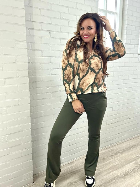Flair broek VIEKE army groen 